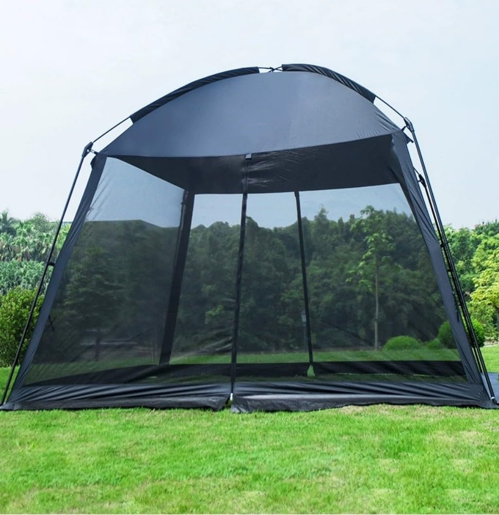 Amazon | 4-8人用 自立式 330x330x240cm UVカット 黑 遮熱 アウトドア タープテント 日焼け 紫外線の直射をカット |  Unafreely | タープ