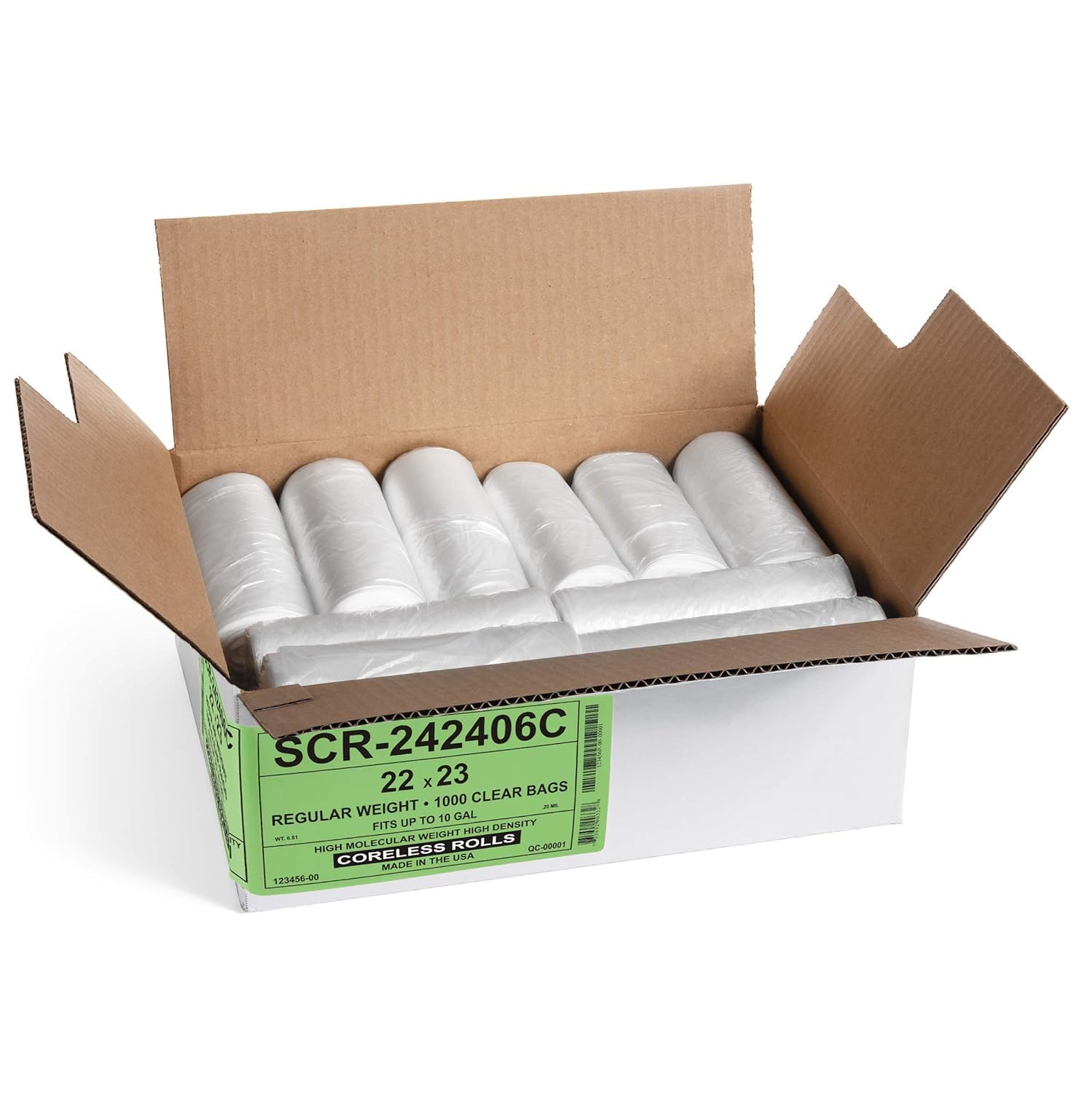 Aluf Plastics Source Reduction Series Müllbeutel, 1000 Stück, hohe Dichte, 6 Mikrometer Dicke, für Zuhause, Büro, Badezimmer, Papier, Styropor