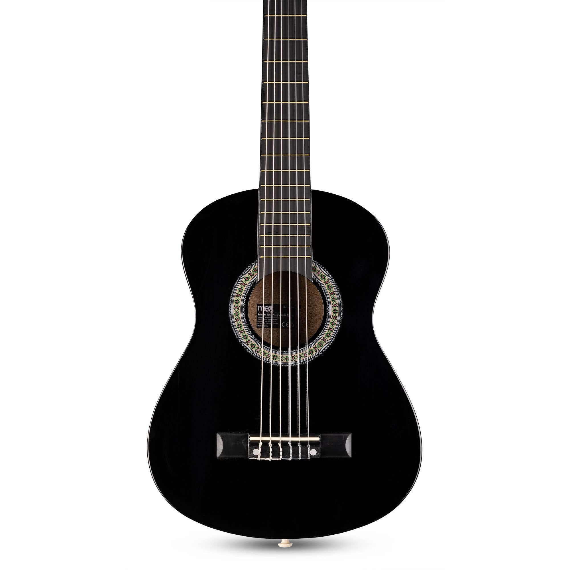 MAX SoloArt Junior 1/4 Guitarra Clásica para Niños de 3 a 6 Años - Set Completo con Funda Mochila, Afinador Clip, Soporte GP20, Púas y Cuerdas de Nailon - Ideal para Principiantes Infantiles