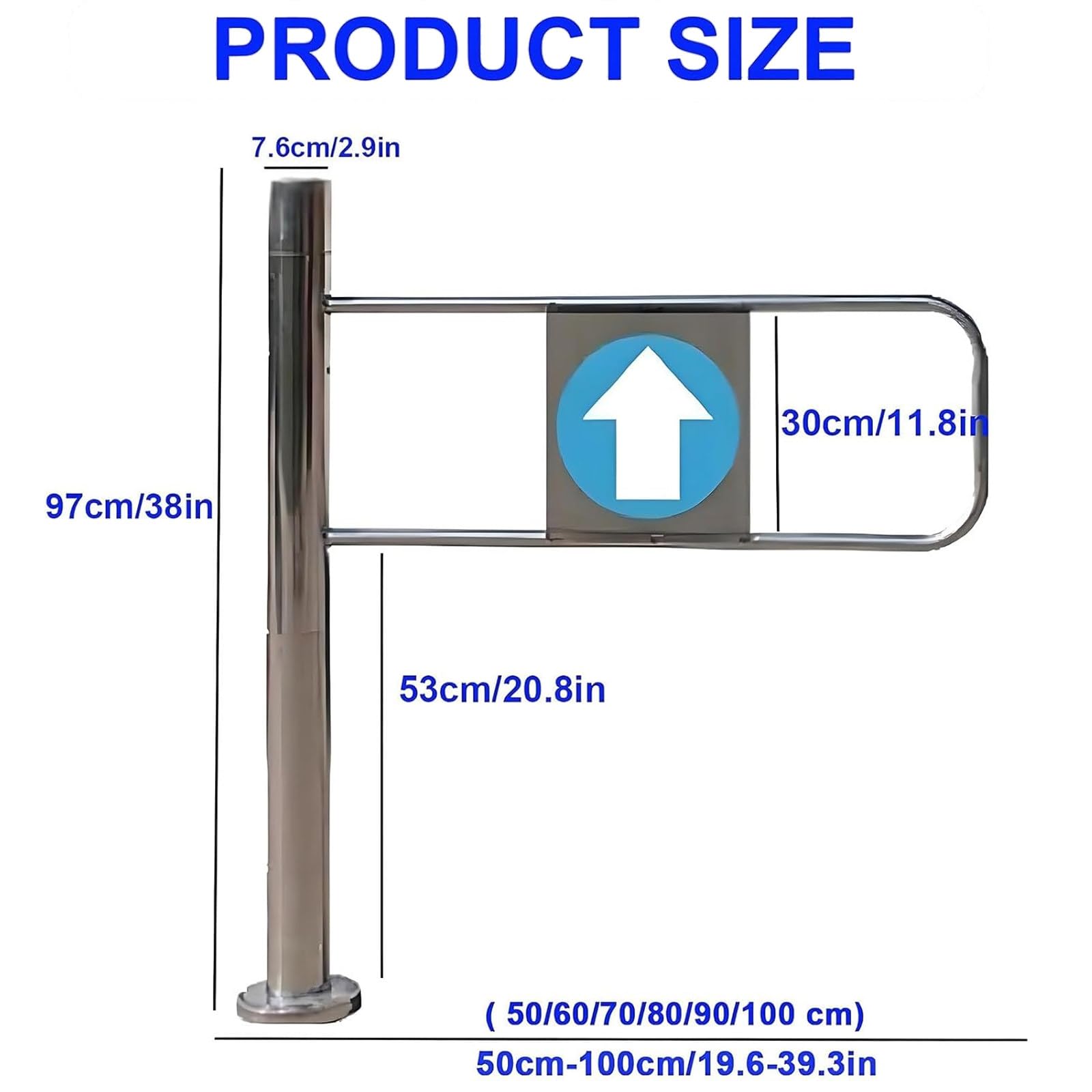 Automatyczna brama skrzydłowa do wejść do supermarketu, samozamykające się drzwi jednokierunkowe do sklepów i magazynów, 50 x 97 cm brama bezpieczeństwa ze sprężynami