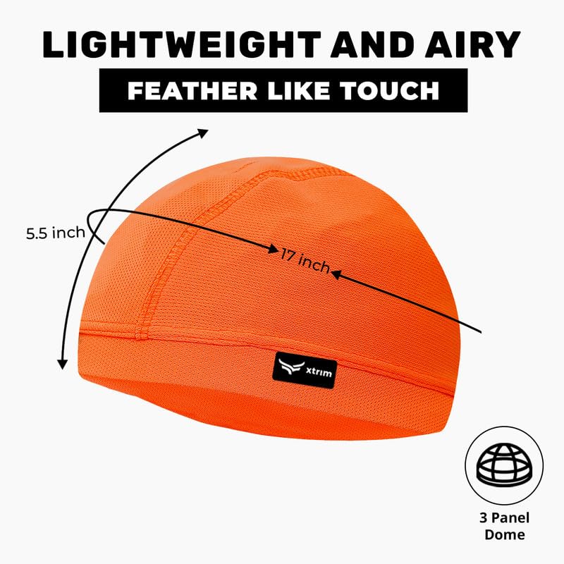 Image of XTRIM Unisex Helmet Skull Cap for Bikers & Cyclists, Cotton Head Cap, Hair Inner Helmet Cover Cap for Men, Sweat Cooling for Women, Skull Cap for Summer