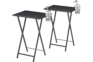 VECELO Set of 2 Black Folding TV Trays