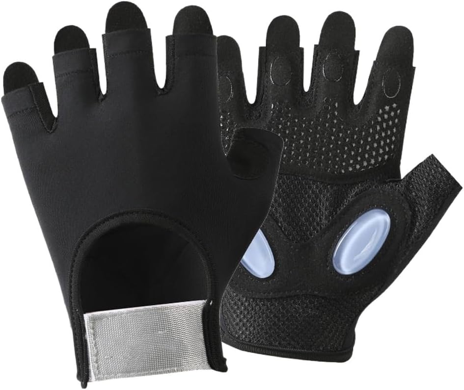 Sports Fitness Gloves Yoga Exercise Non-Slip Cushioning Wear Resistant Half Palm(C)