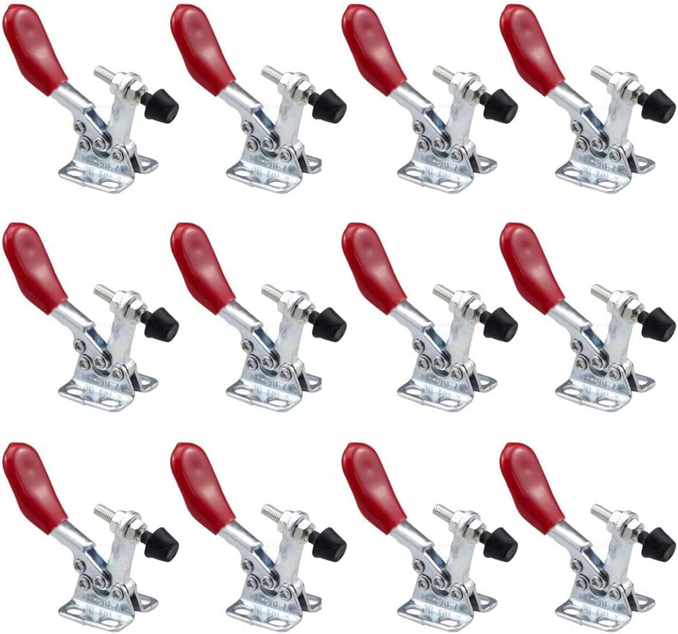 201A horizontal toggle clamp quick-release toggle clamps set, Anti-slip Horizontal, Quickly Holding Down Sheet Metal Welding Jigs for Welding, Jigging, Repairing (12PCS)