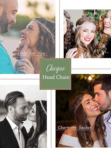 Miniatura 5 de Cadena de cabeza bohemia con diamantes de imitación de media luna, cadena hueca para el cabello, accesorios para el cabello para mujeres y niñas