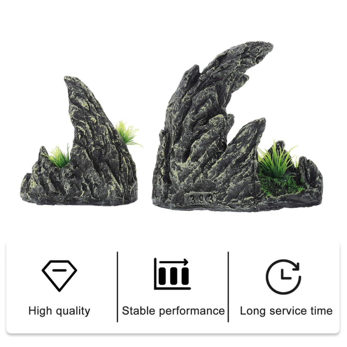 CLISPEED 2 Piezas Casa de Camarones de Resina para Acuario Decoración de Montaña Simulada, Escondite para Peces y Accesorios para Peceras de Resina