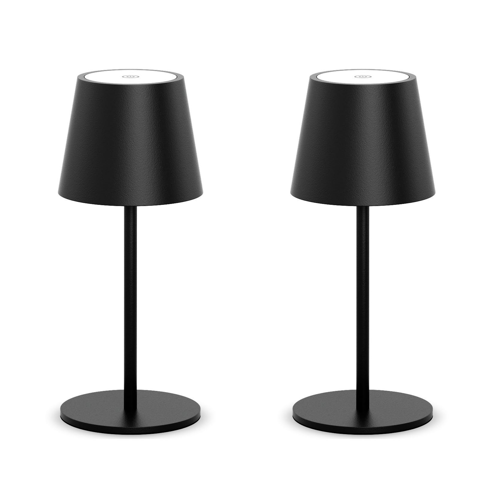 lundwa Dimmbare led akku tischleuchte 26CM, 5000mAh camping lampe akku aufladbar, 3W 3000K tischleuchte kabellos, IP54 Outdoor Tischlampe für Restaurant, Schlafzimmer, Bar