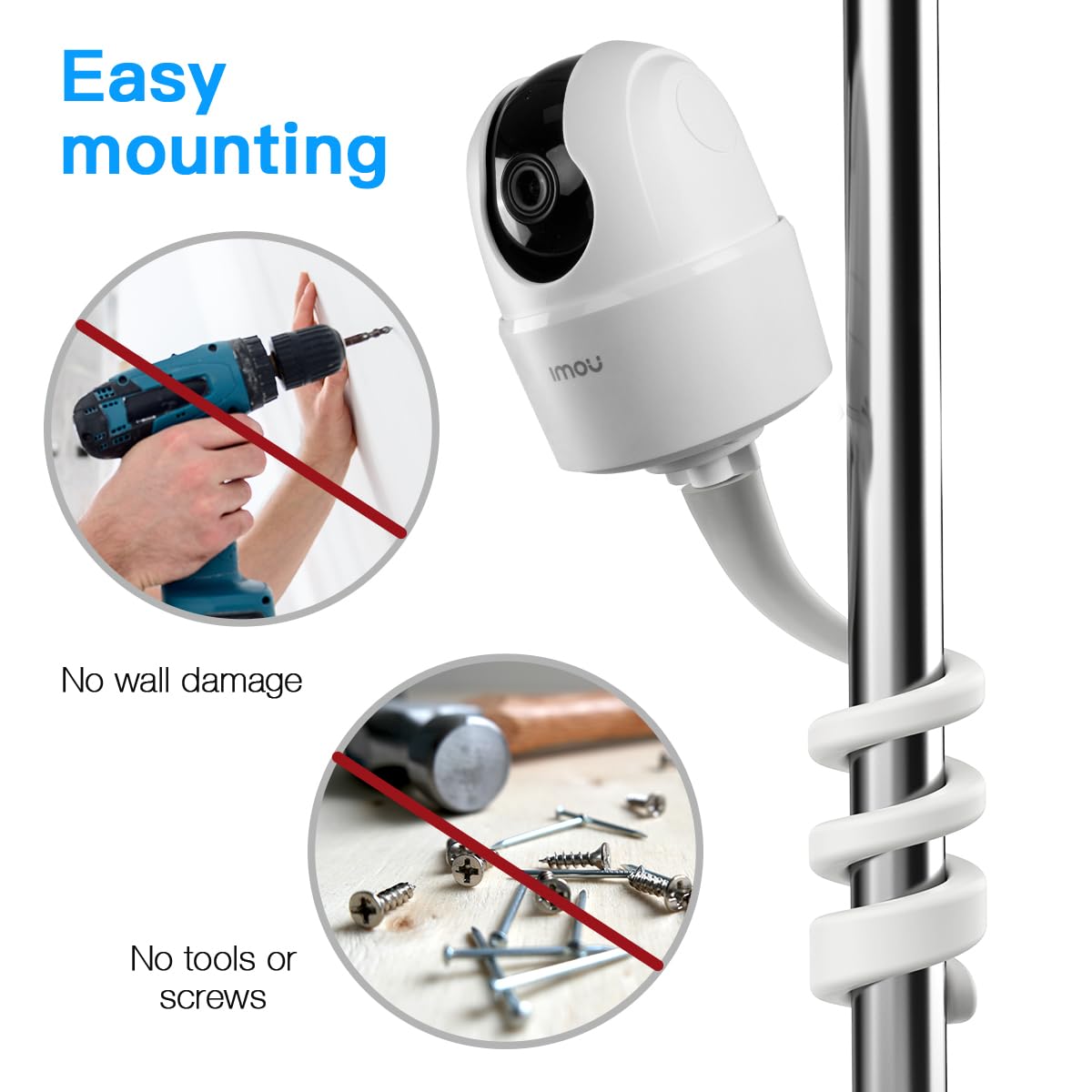 HOLACA Flexible Mount Compatible with Imou 2K(3MP)/2.5K(4MP)/3K(5MP) Security Camera Indoor - Image 3