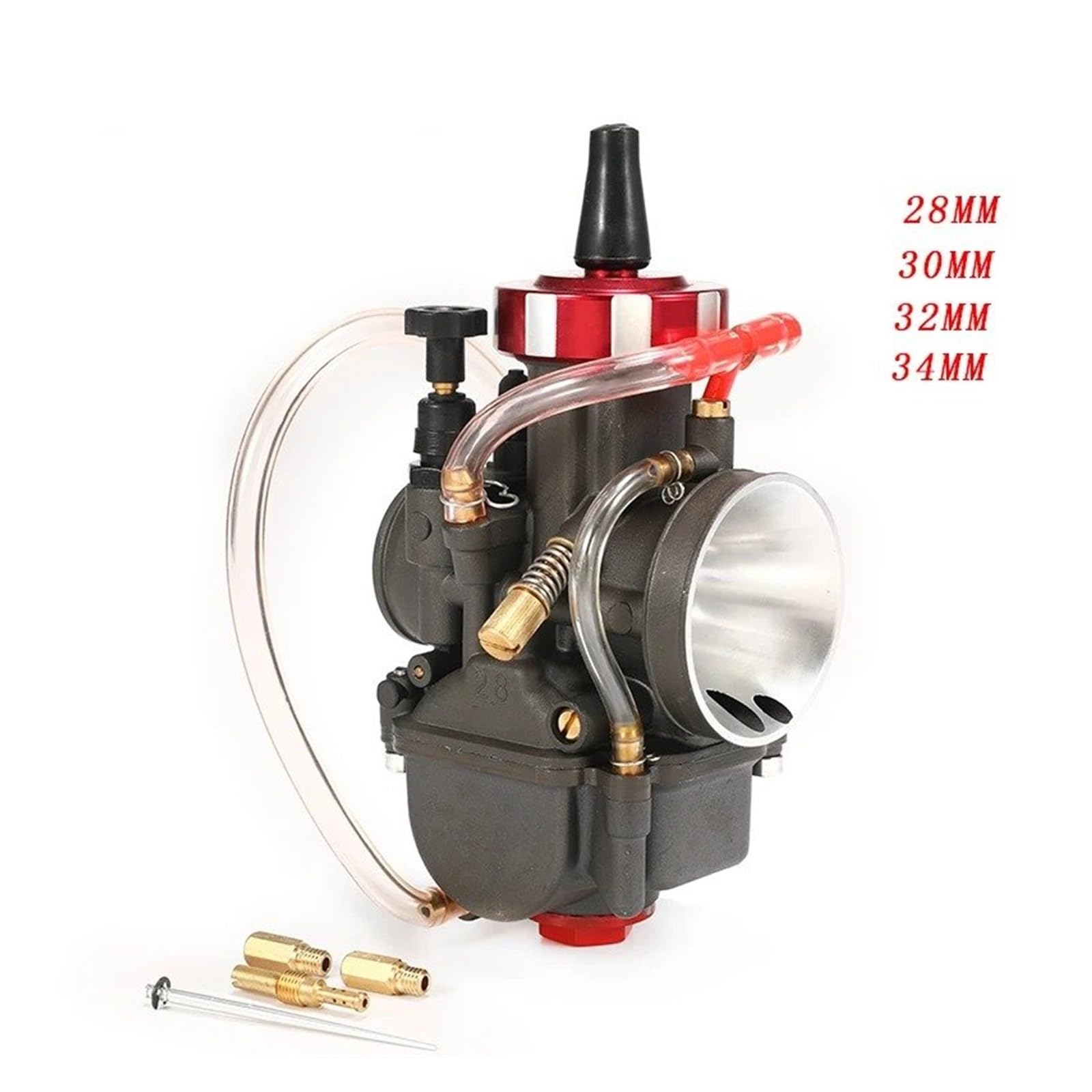 Motosierra Carburador Carburador Cortina Plana Motocicleta Para PWK 28 30 32 34mm 250cc Motor 4 Tiempos Piezas Universales Enduro Dirt Pit Bike Motocross(28mm)