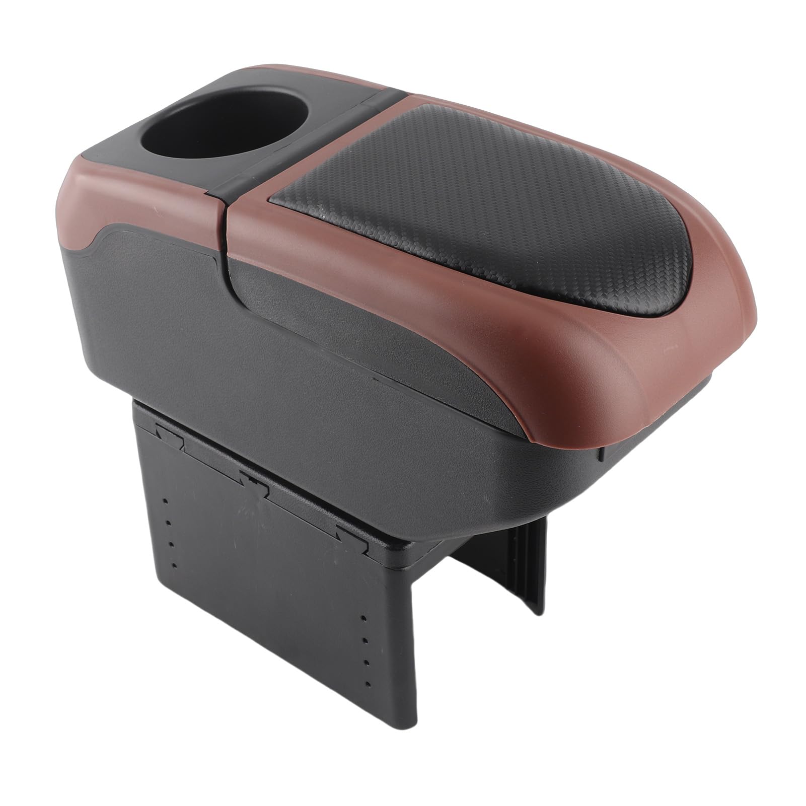 Universal CAR Akrest Pudełko z 6 Portów ładowania USB Podwójna Warstwa Regulowana Organizator Konsoli środkowej do SUV Truck CAR Soft PU Skórzany materiał ABS 320x142x145 Mm (Brązowy)
