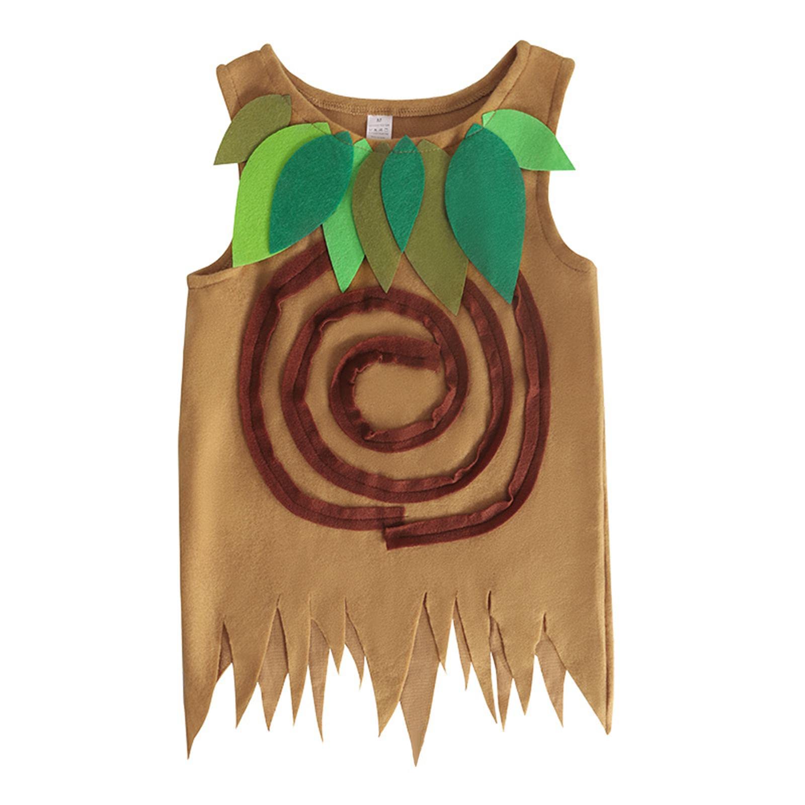 F Fityle Costumi da albero per bambini Vestito Copricapo Gilet Tutina Vestiti per lo spettacolo di Halloween, xl