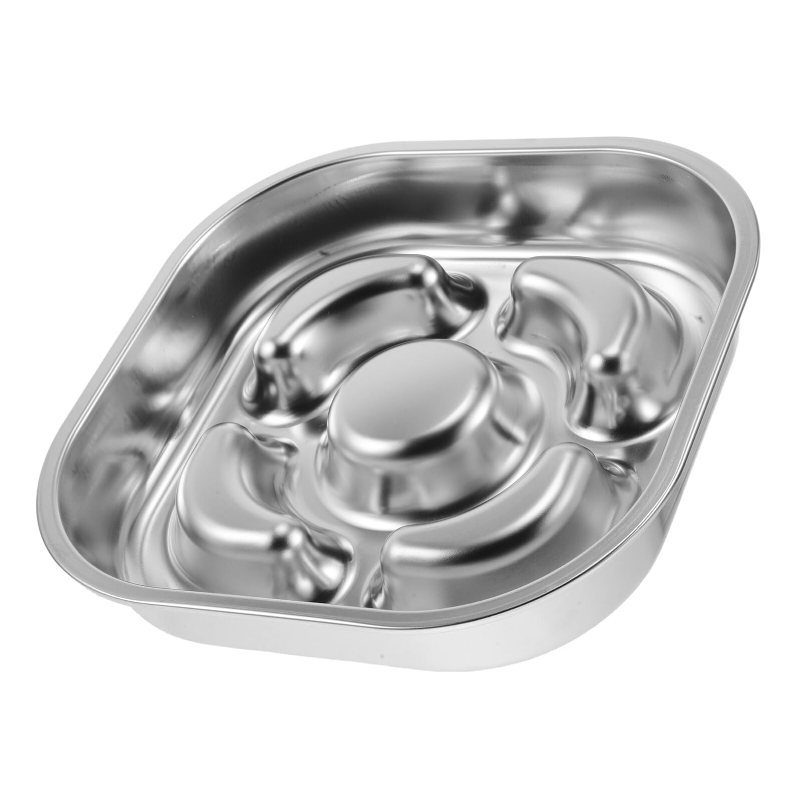 Comedero Lento de Acero Inoxidable para Perros Base Antideslizante Tazón para Alimentación Lenta