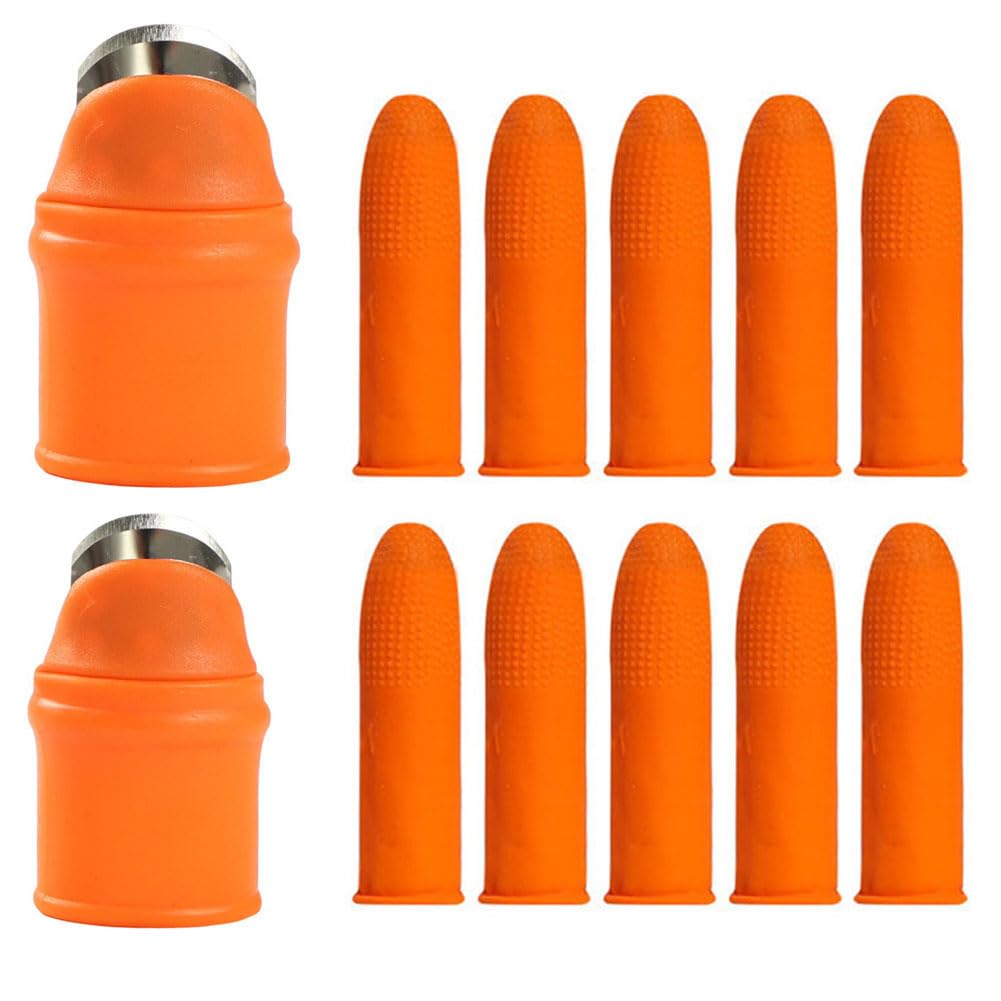 2 Sets Finger Picker, Thumb Protector Gardening Separator, Nail Protector for Garden Fruit Plant Pepper Picking Tool Picking Portable