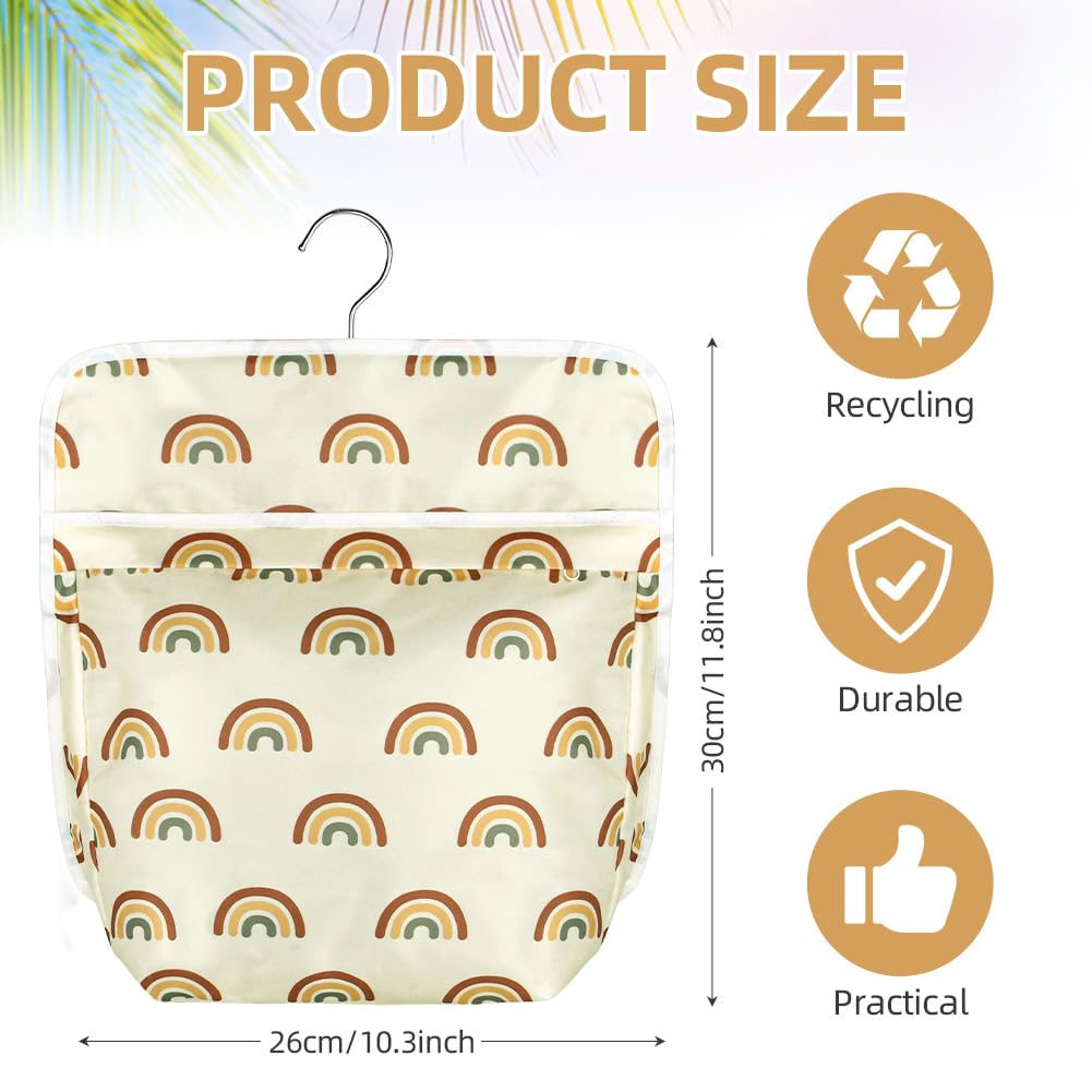 Vicloon Peg Bag, Clothes Pegs Bag with Hook, Easy Hanging Hook, Storage, High Capacity (Rainbow), Light Yellow, 30 cm x 26 cm - Image 2