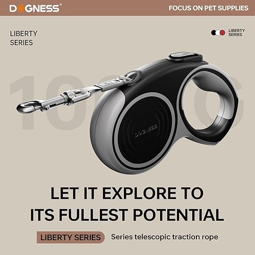 Miniatura 2 de DOGNESS Correa retráctil para perro de 16.4 pies, gran correa resistente para perro de hasta 80 libras, freno con un botón y bloqueo, mango