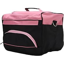 Yinhing Berber &Ccedil;antası 11 Lb Ağırlık Kapasitesi G&uuml;zellik Salonu I&ccedil;in &Ccedil;oklu Cepli Şık Kuaf&ouml;r Omuz &Ccedil;antası Zarif Ve Tasarımlı Makyaj Aracı Profesyoneller Ve G&uuml;zellik &Uuml;r&uuml;nleri İ&ccedil;in İdeal (siyah pembe)