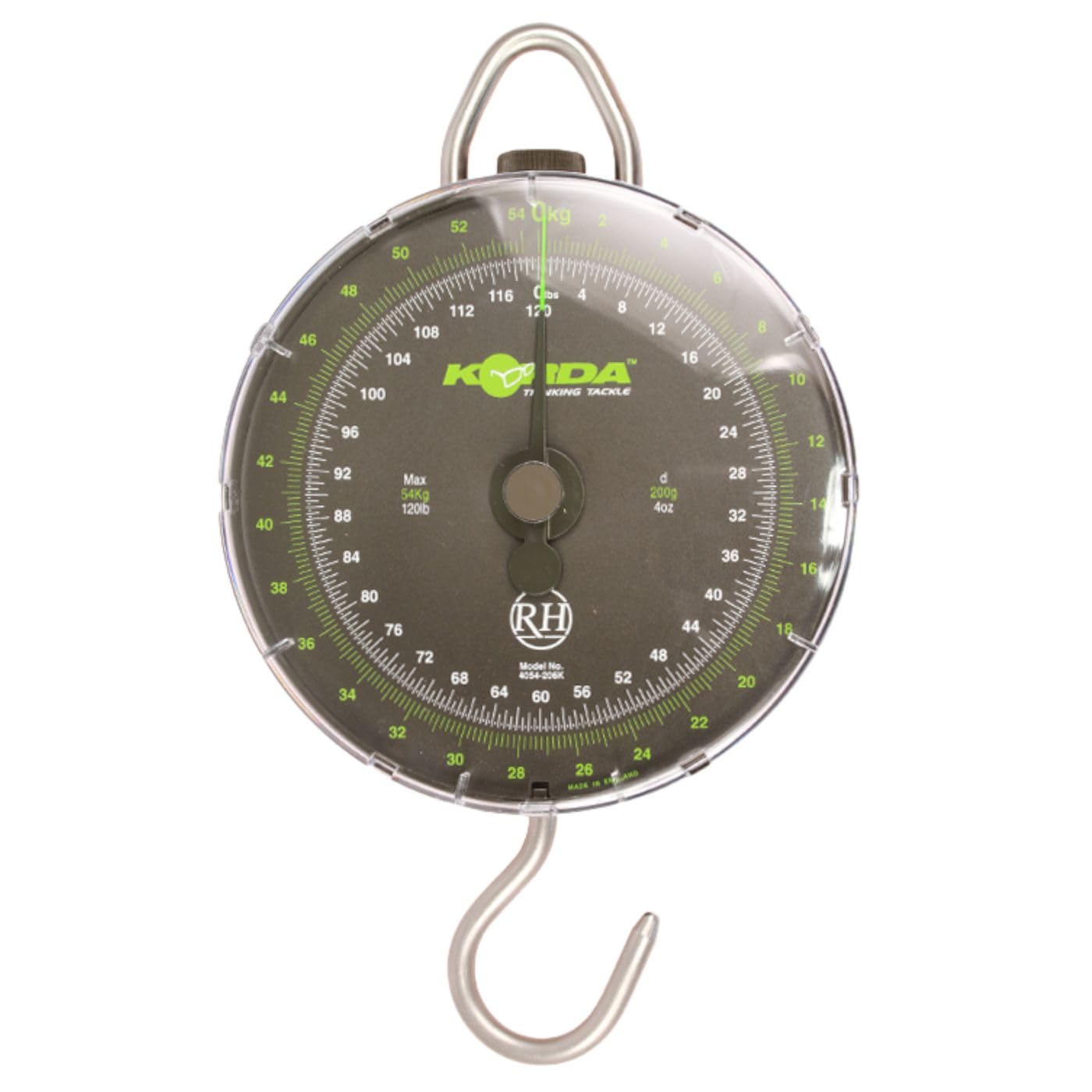 Korda Dial Scale Carpy Green 120lb/4oz, Durable Design, Precision Measurement, High-Visibility Dial, Accurate & Reliable Weighing, Essential for Anglers, Easy-to-Read Display, Robust Construction