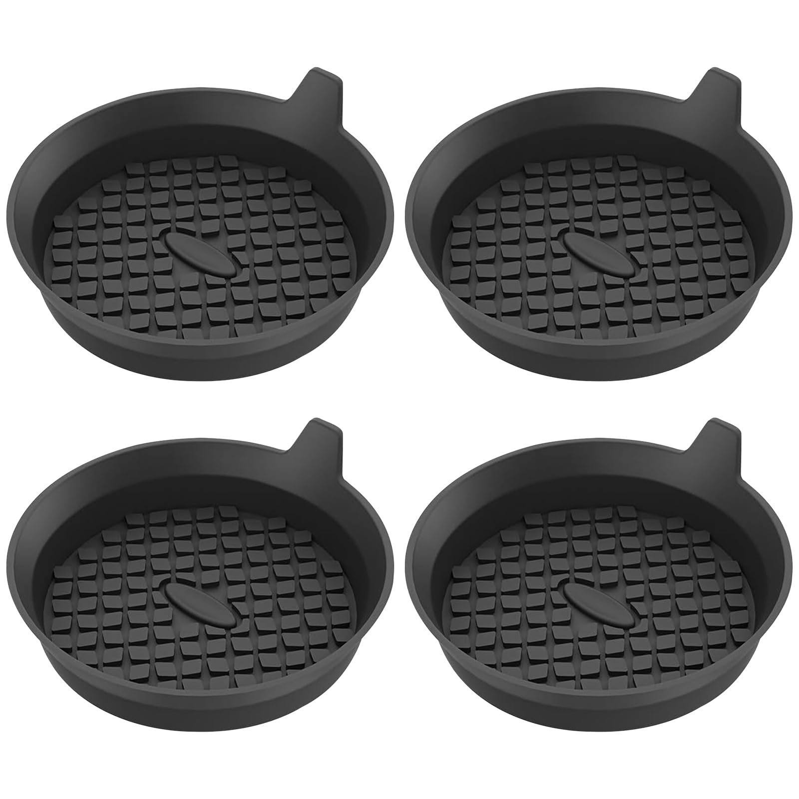 Nayubo4 Pcs Car Cup Holder Inserts, Universal Non-Slip Silicone Recessed Automotive Coasters, Black