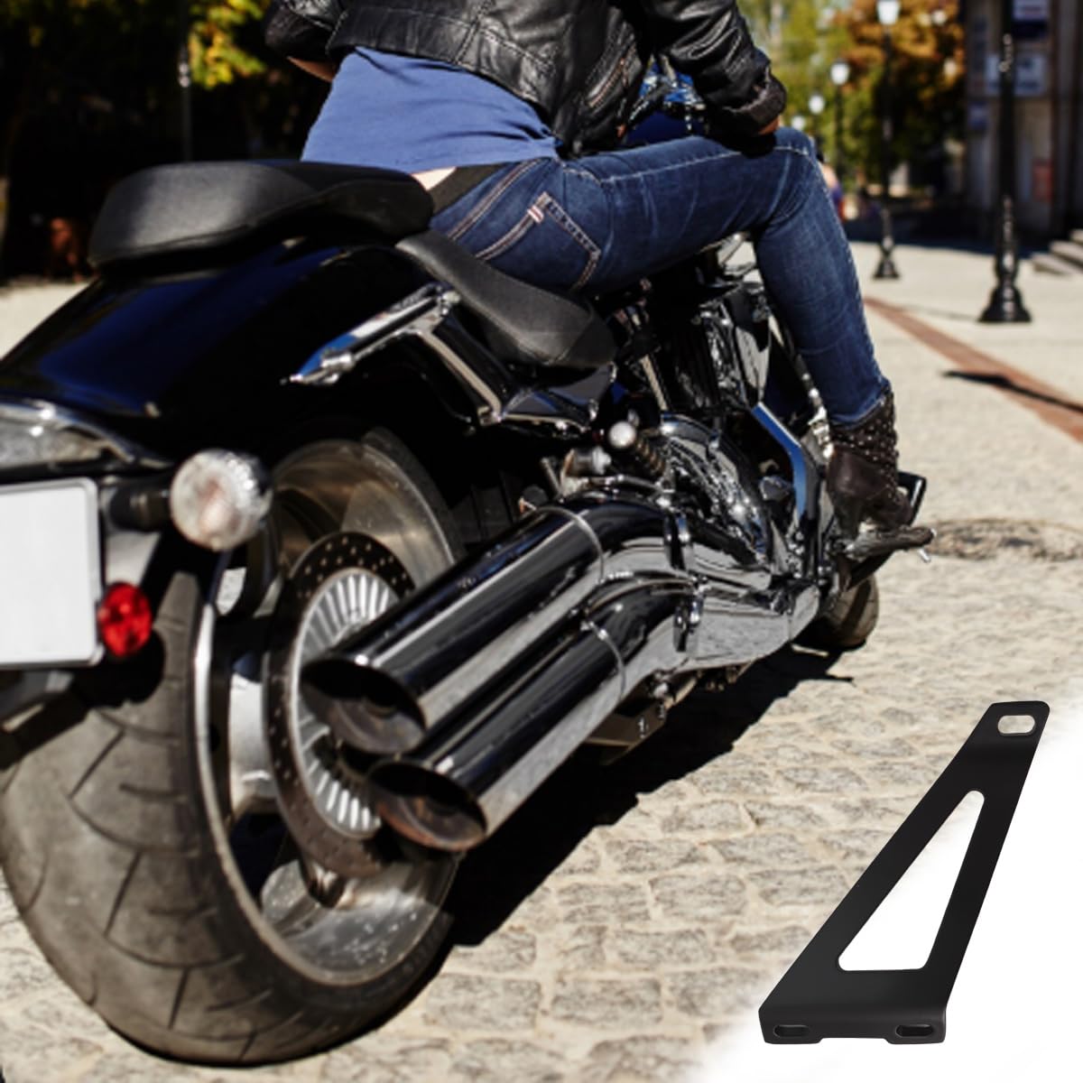 Soporte de tubo de escape ajustable para motocicletas Suzuki GSX-R 1000 modelos 2001-2004 (negro).