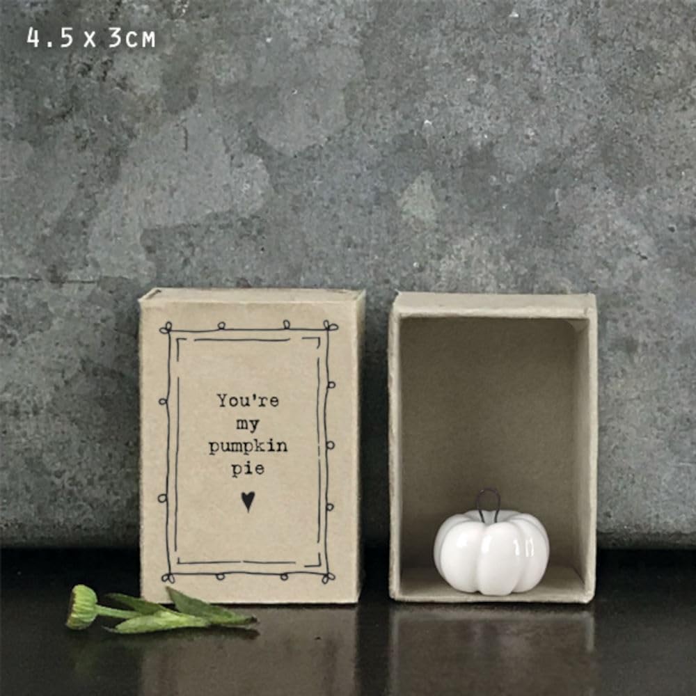 East of India Porcelain MINI Matchbox Pumpkin Keepsake