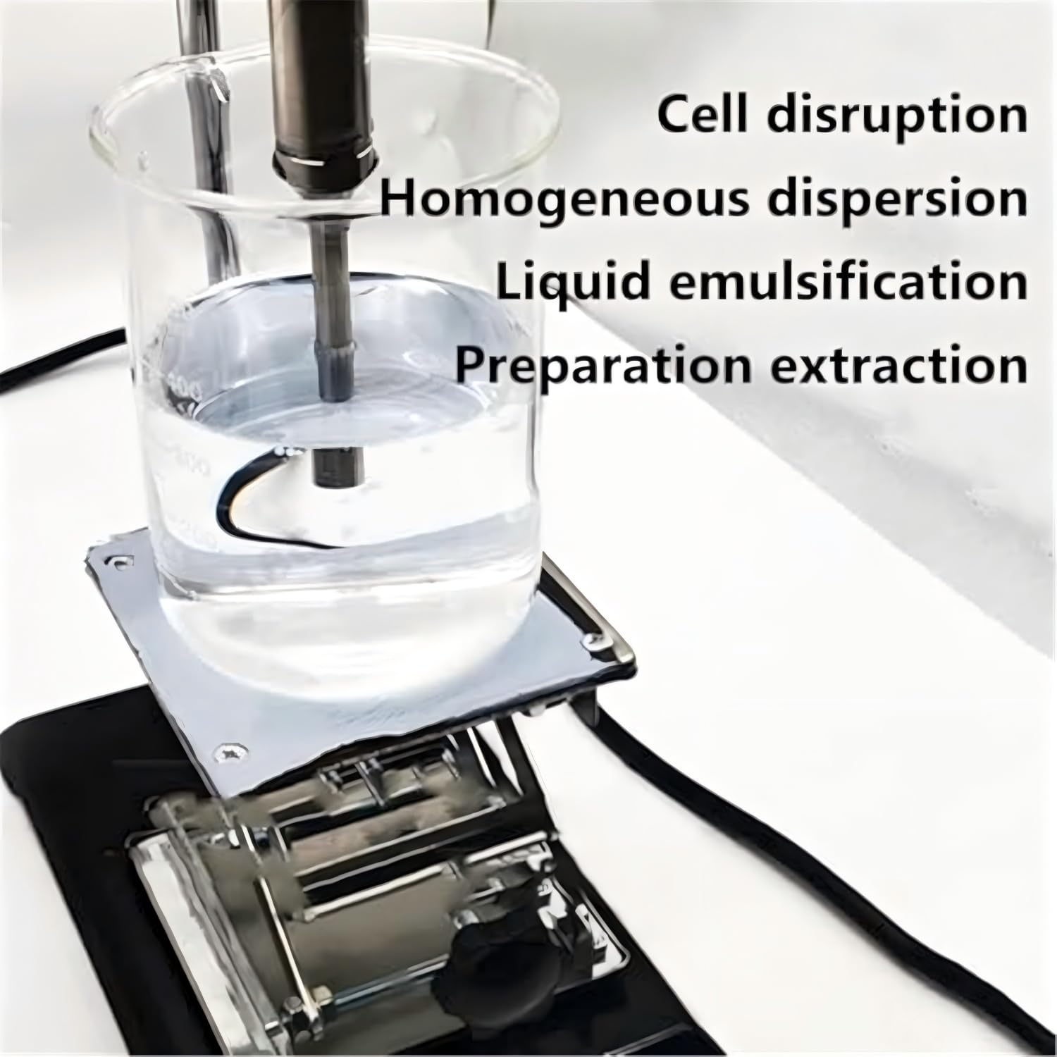 800 W Ultraschall-Prozessor,Zell Disruptor-Mischer,Ultraschall-Homogenisator, Labor-Dispergier-Emulgator, Arbeitsfrequenz 20 Khz, Timer 1s-99h Einstellbar, Verarbeitbare Kapazität <600 Ml 8mmprobe