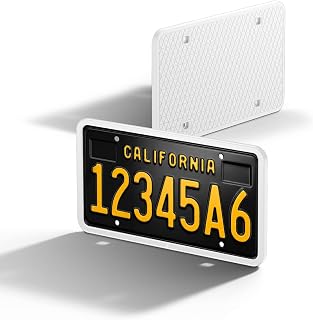 Spigen 1 Pack Car License Plate Frame Holder Screws & Install Kit - White