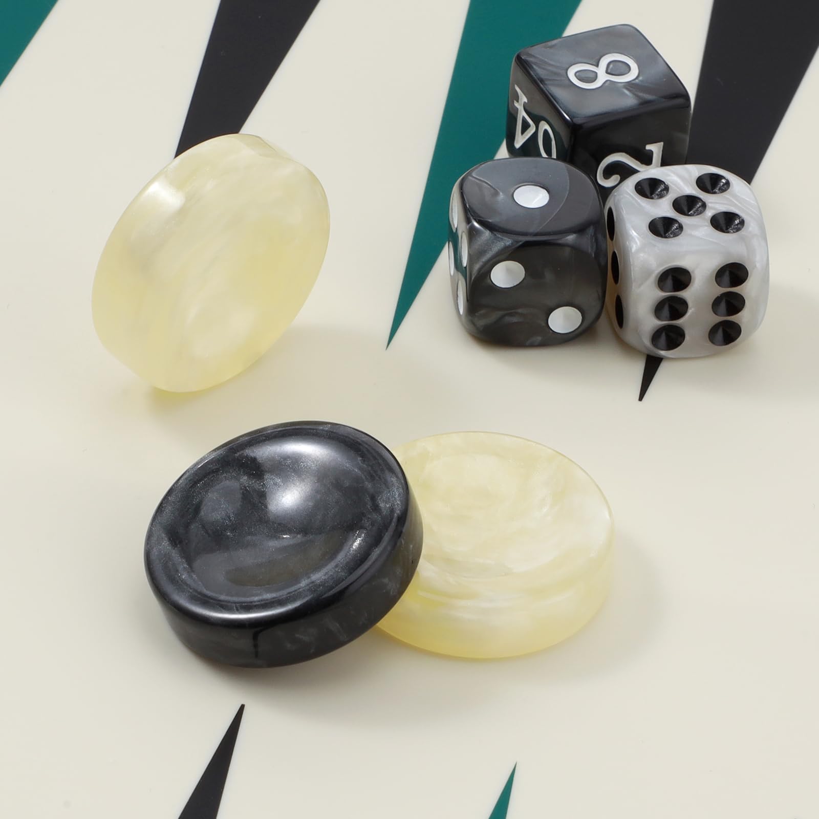 Juego de backgammon de silicona premium, juego de tablero clásico para 2 jugadores, juego de viaje plegable y portátil con bolsa de almacenamiento (verde)
