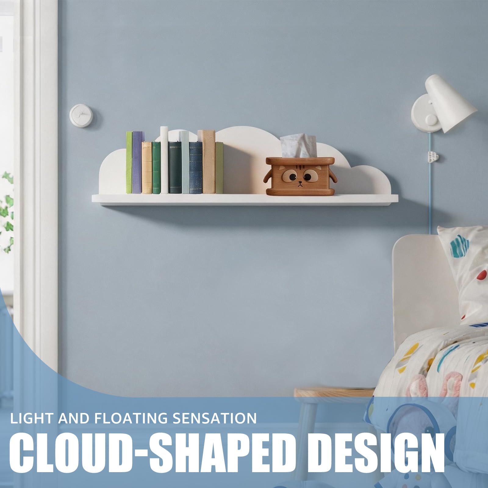 3 Stück Wandregal Kinderzimmer Regal Wand mit Montagematerial, Wolken Regal Set zur Aufbewahrung der Tonie Box & Hörfiguren, Wand Regale für Kinderzimmer, Babyzimmer Deko, Wohnzimmer, Arbeitszimmer