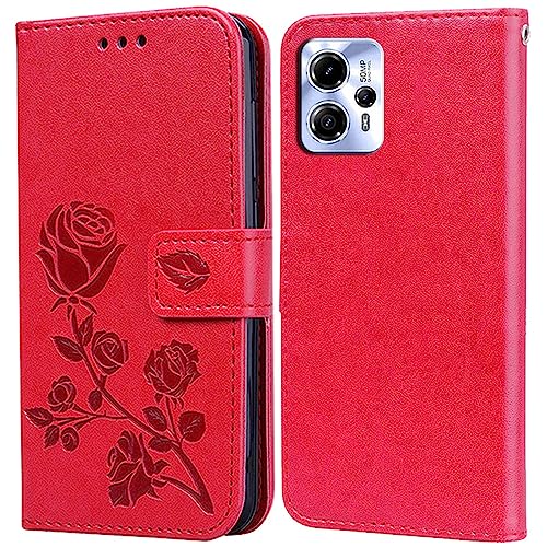 Funda para Motorola Moto G13/G23/G53, Carcasa Libro Tapa de Cuero Piel Wallet Case Flip Cover for Moto G13/G23/G53,con Kickstand,Tarjetas Ranura Magnética Cartera