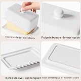 HONZUEN Beurrier Céramique avec Couvercle 250g et 500g, Blanc - 5