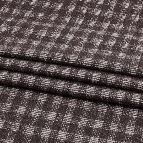 AHANDMAKER Kokosnussbrauner Tweedstoff Karierte Gewebe Aus Fasern Und Wolle Tartan Tweed Stoff Für...