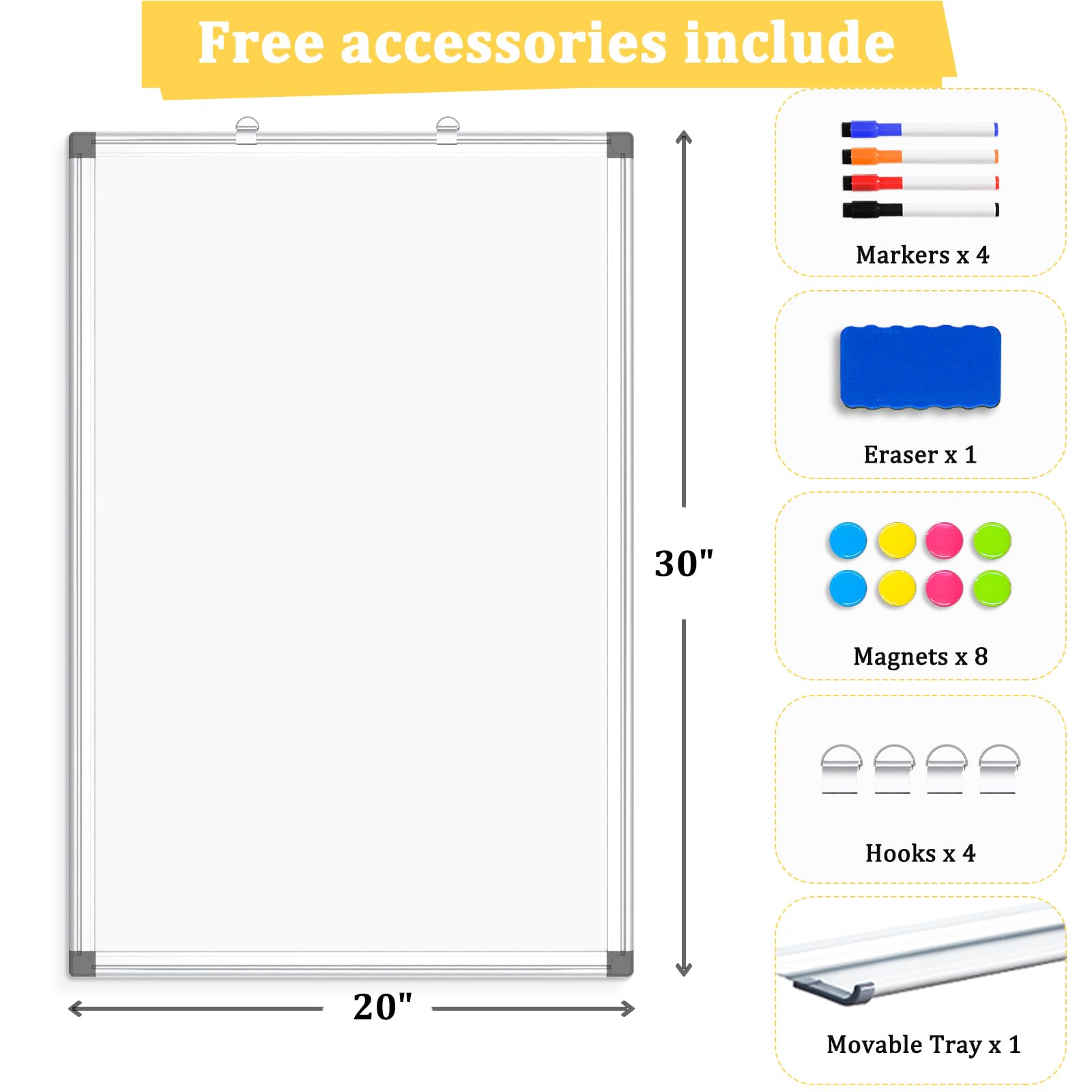 Amazon.co.jp: AMUSIGHT 両面マグネットホワイトボード 30インチ x 20