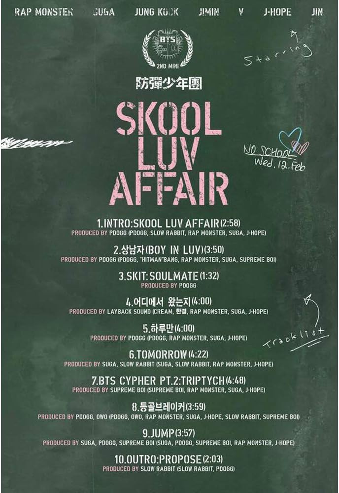 Bts Skool Luv Affair 2nd Mini Album Bangtan Boys Cd Photobook Photocard Gift Extra 6 Photocards And 1 Double Sided Photocard Set Amazon Co Uk Home Kitchen