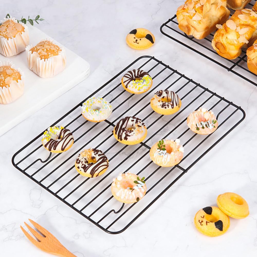 MAKINGTEC Cooling Racks for Cooking and Baking, 1 Pack Cookie Racks for Cooling Cookies Cakes, Non-stick Grilling Rack Carbon Steel Roasting Rack for Turkey Pan, Oven Safe, Dishwasher Safe