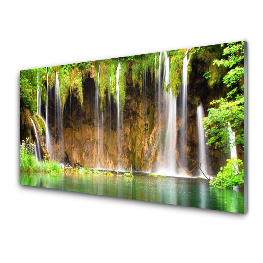 Impression sur verre trempé Tulup 100x50cm de qualité supérieure avec motif cascade
