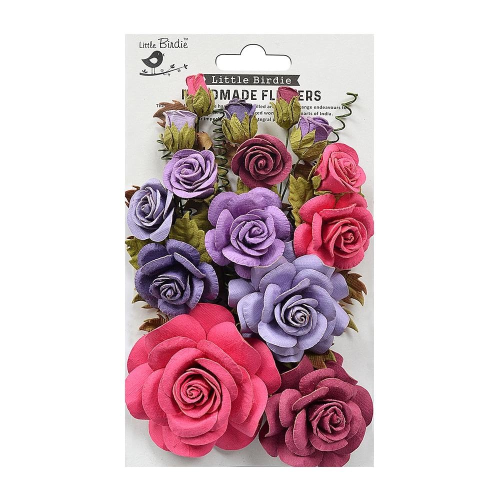 Little Birdie Birds And Berries Rosalind Paper Flowers 21/Pkg