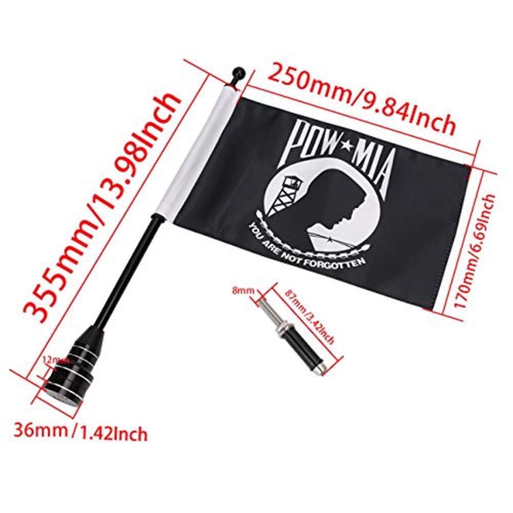 Aezpc POW MIA Motorradflaggen 2 Stück – 15,2 X 25,4 Cm Polyester, Mit „You Are Not Forgotten“ & O-Ring