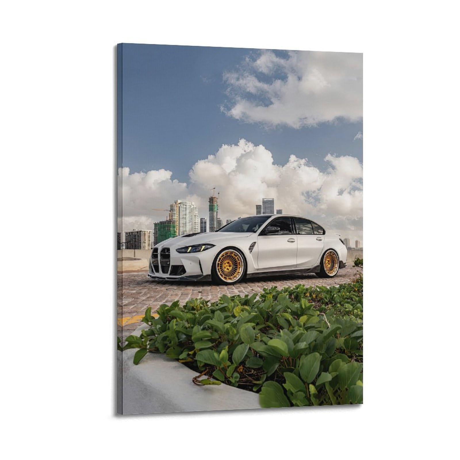 XKUGA Sport Racing G80 M3 Competition Supercar Poster Modern Decorative Canvas Prints - Ideal Wall Art for Family, Man Cave, Game Room, Boys & Girls Bedroom 20x30inch(50x75cm)