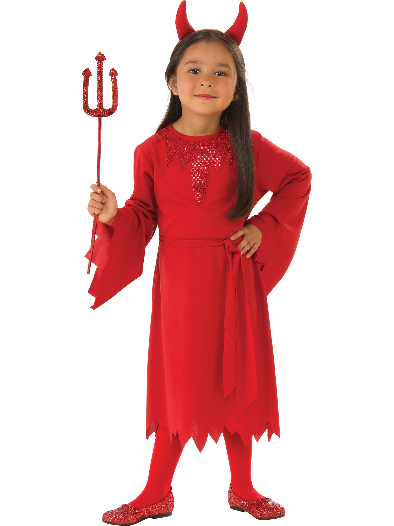 Bristol Novelty 3015543-4000 DEVIL Costume, Girls, Red, Age 3-4 Years Halloween Halloween