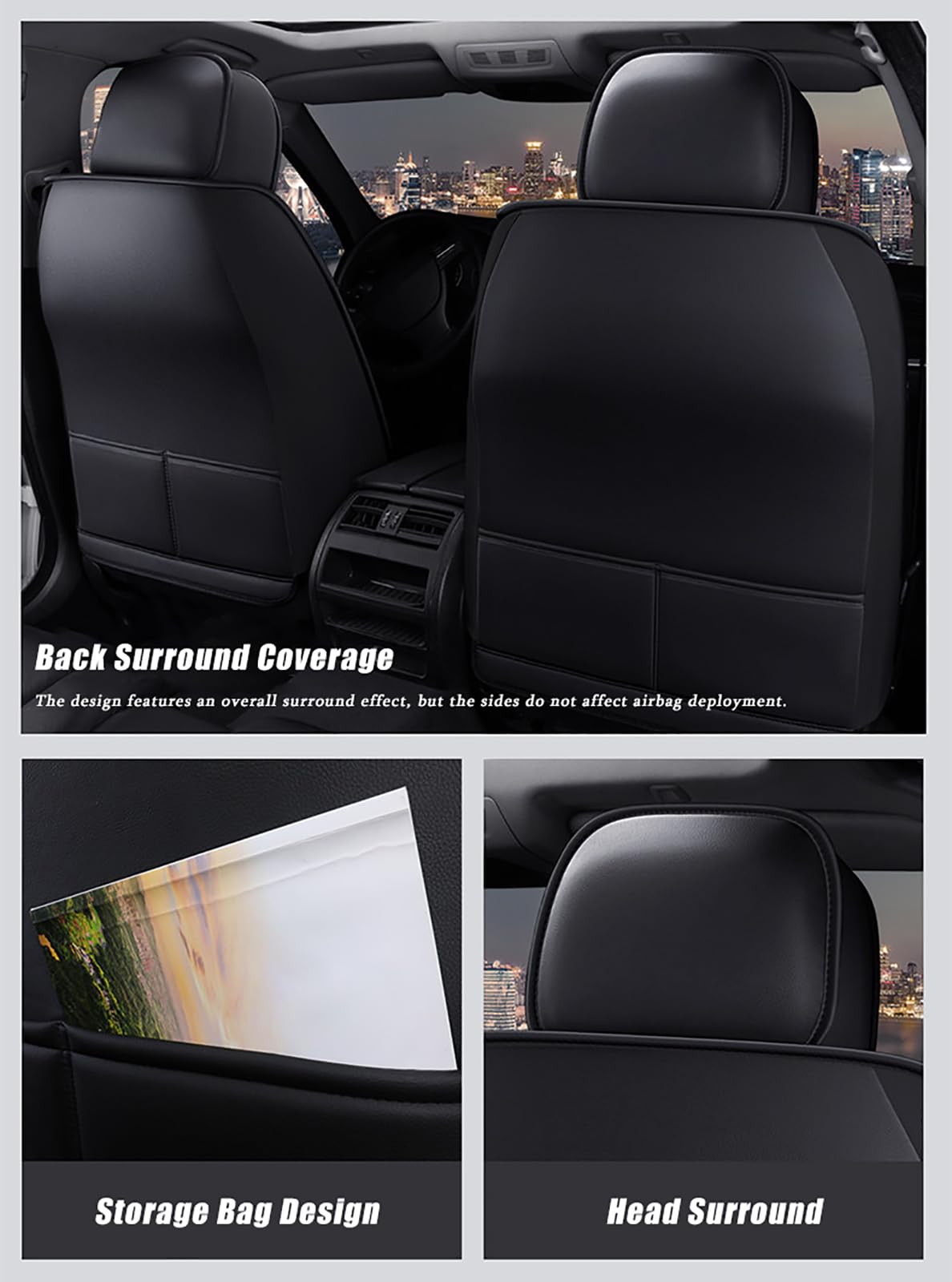 Juego Completo de Fundas para Asientos de Coche para Mitsubishi Eclipse Cross 2018-2022, Fundas para Asientos Delanteros y Traseros, Protector de Asiento de Cuero PU,C Black+Red