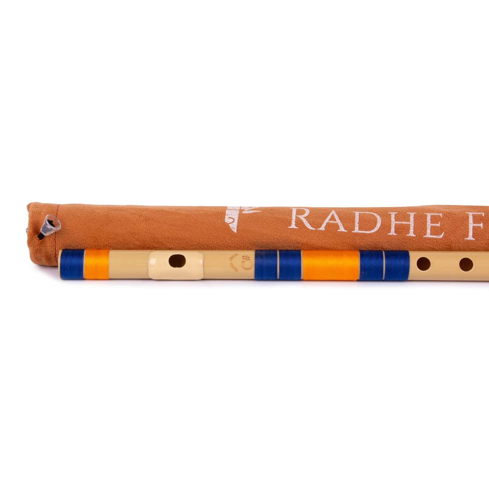 Radhe Flutes | PVC Fiber | C Sharp | Right Handed | Dark Blue & Orange Threads | Assorted Colours for Velvet Cover + Complete Flute Beginners Online Course In Hindi and English 4