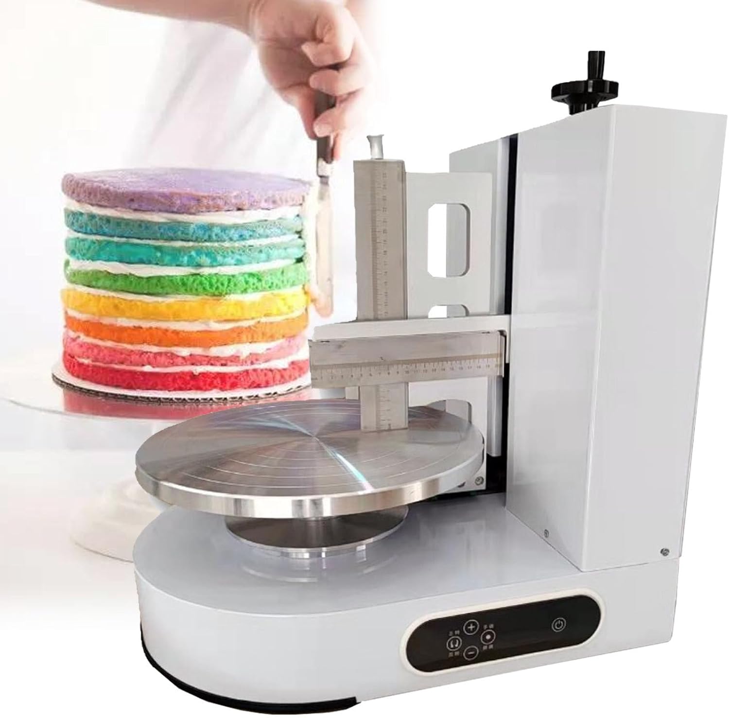 4-12 Inch Automatic Decorating Cake Coating Smoothing Scraping Machine, 200W Birthday Cream Smooth Decoration For Dessert Shops And Home(Green)