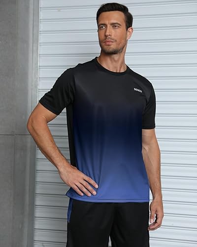 Miniatura 2 de Conjuntos de entrenamiento para hombre, ropa atlética, camisetas de fútbol, pantalones cortos, paquete de 3 unidades, baloncesto, correr, gimnasio,