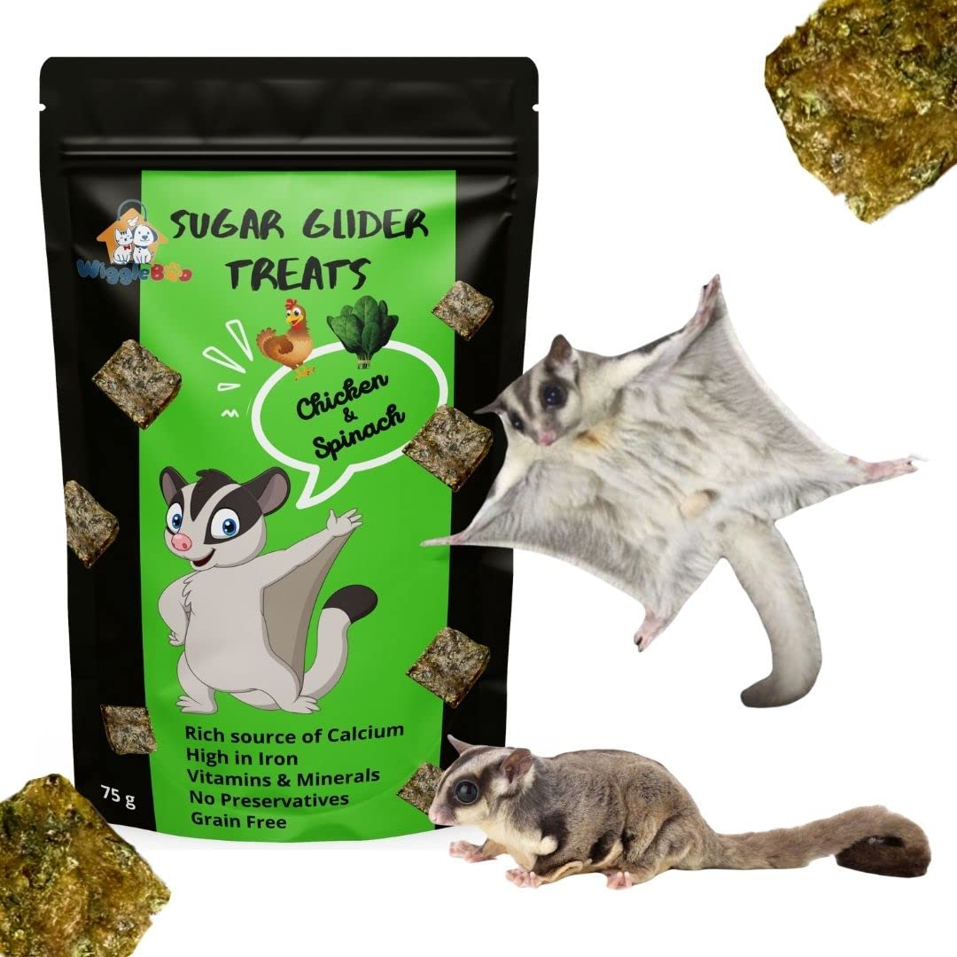WiggleBoo Chicken & Spinach Suger Glider Treat | Protein Rich | Fiber Rich | Crunchy Healthy Snacks | 75g
