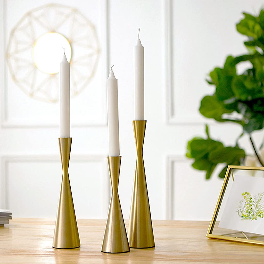 Metall-Kerzenhalter Für 1 Zoll Kegelkerzen – 2er Set, Gold, Dekorativ Für Tisch & Regal