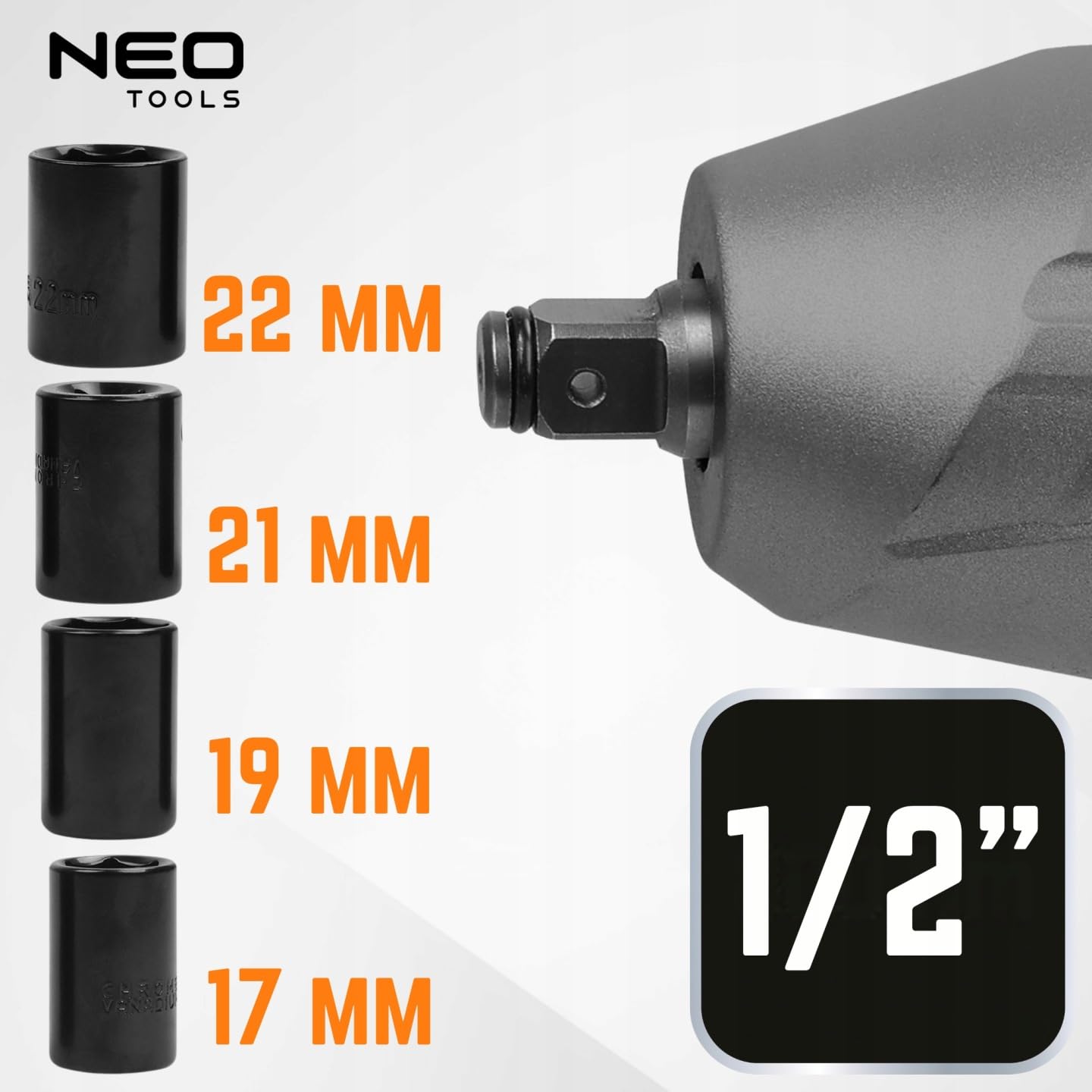 NEO TOOLS Elektryczna wkrętarka udarowa 1100 W 700 Nm 1/2 cala z walizką