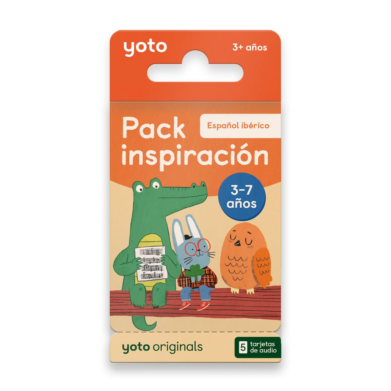 Yoto Confezione di ispirazione 3-7 anni - 6 carte con racconti audio per bambini in spagnolo senza schermi. Storie per imparare e quiz interattivi. Compatibile con Yoto. Età 3+.
