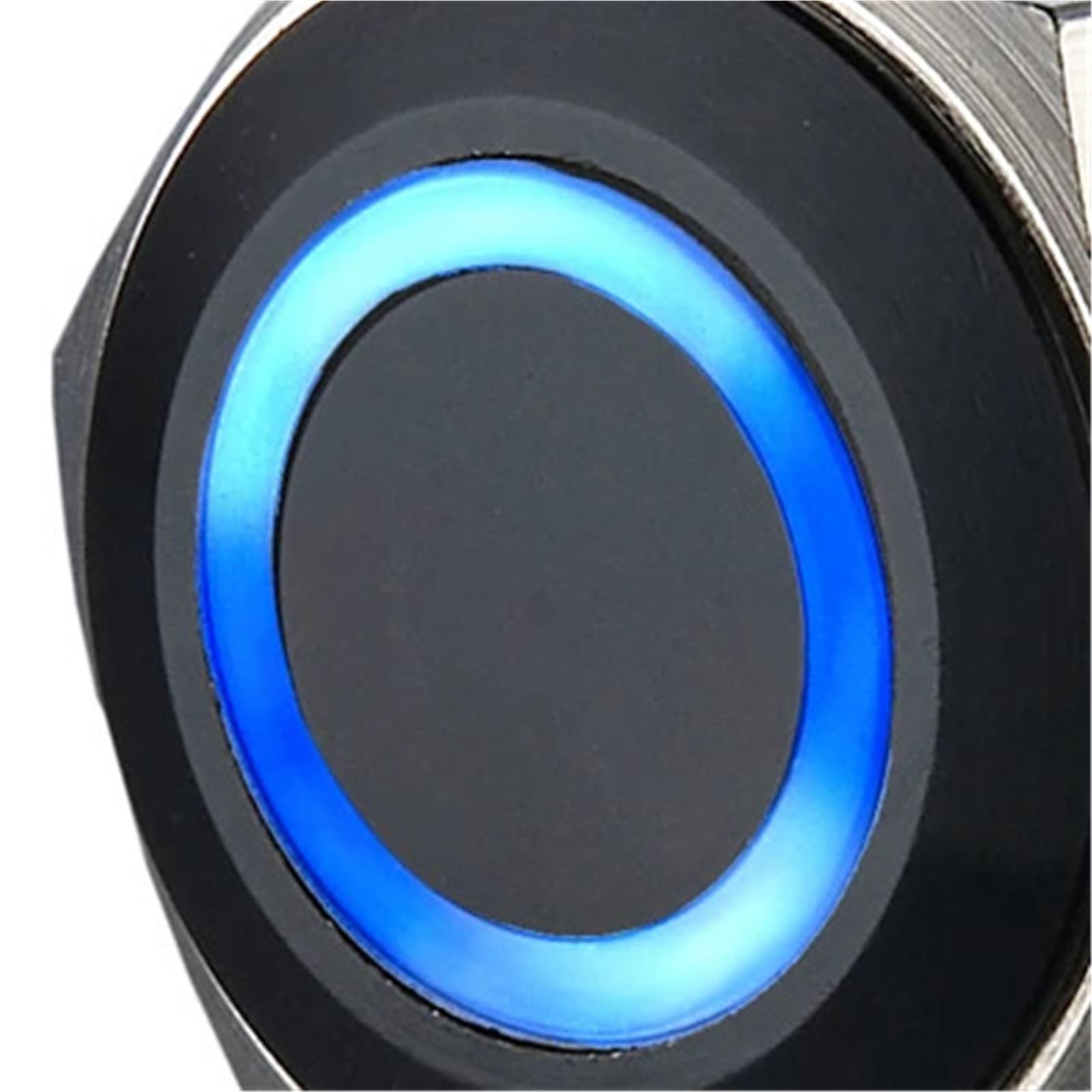Interruttore a pulsante antivandalo nero con illuminazione ad anello da 22 mm, 1 pezzo(3,1NO1NC Latching,LED voltage 12V)