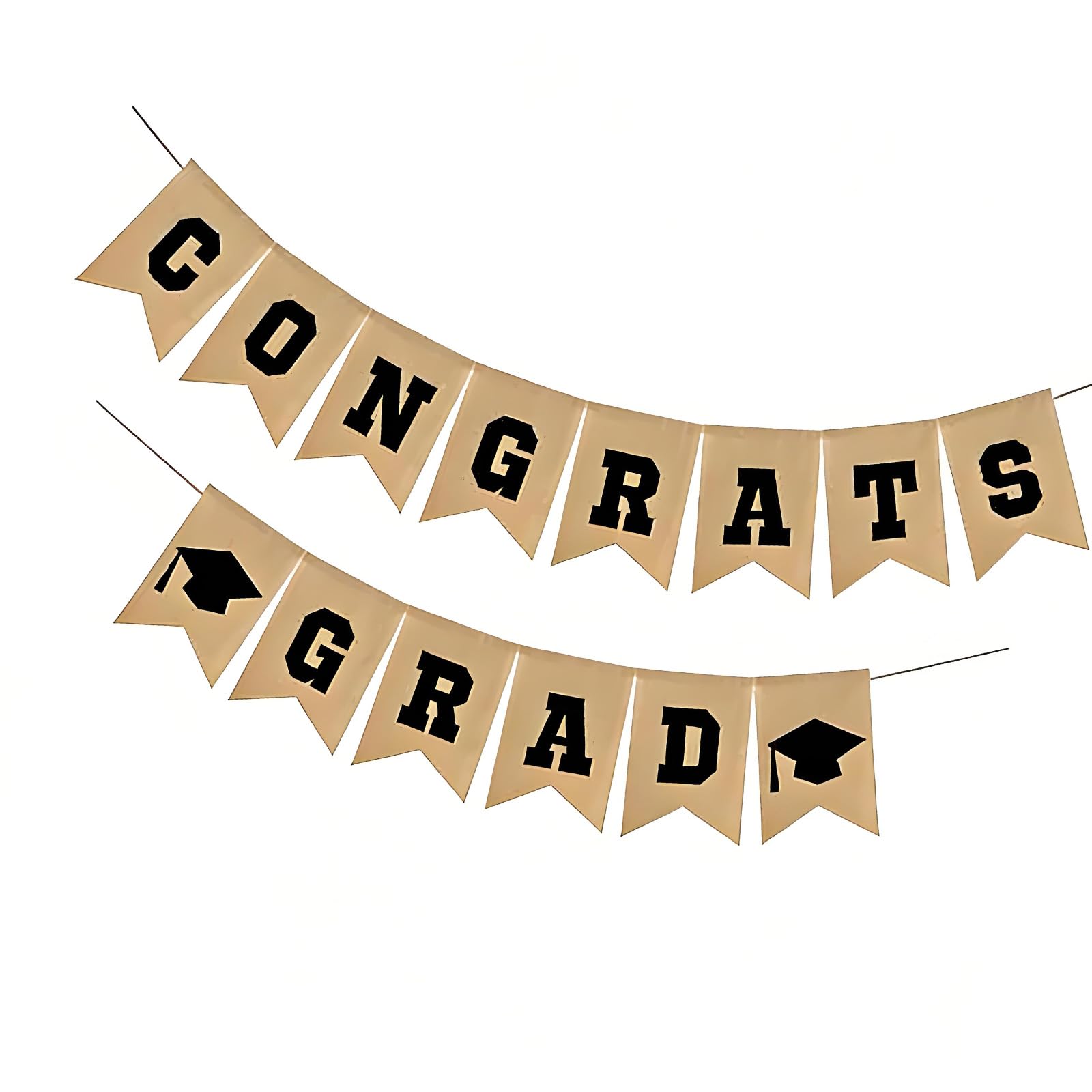 Xjdzineq Bunting Decoration Linen Fabric Pennant Banners for Wall Door Ceiling Display and Parties Backgrounds Burlap Graduation Banners