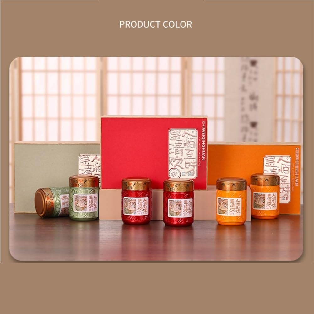 XYNSNDB Teedose, große Tee-Aufbewahrungsdose, runde Dose, versiegelte Dose, Leere Dose, Retro-chinesisches Tee-Set, Doppeldose, Geschenkbox-Set, Teedose (A)